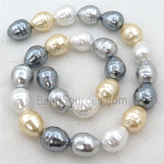 mixed Pearlized Shell silkworm beads