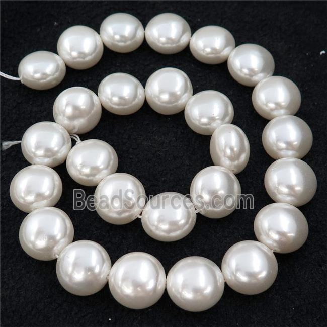 White Pearlized Shell Button Beads