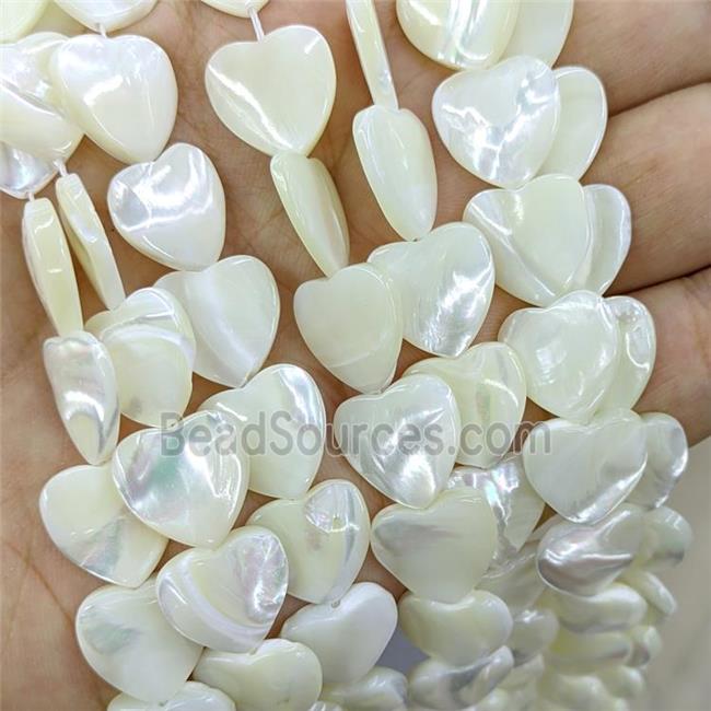 White MOP Shell Heart Beads