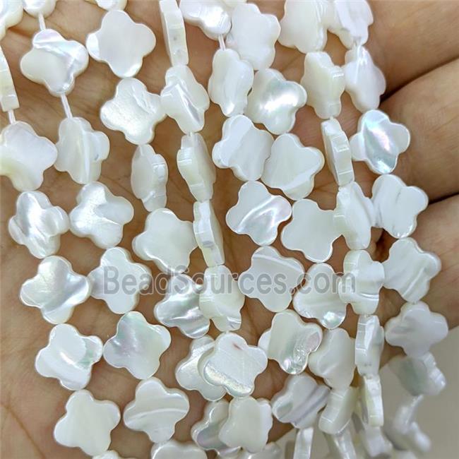 White MOP Shell Beads Clover