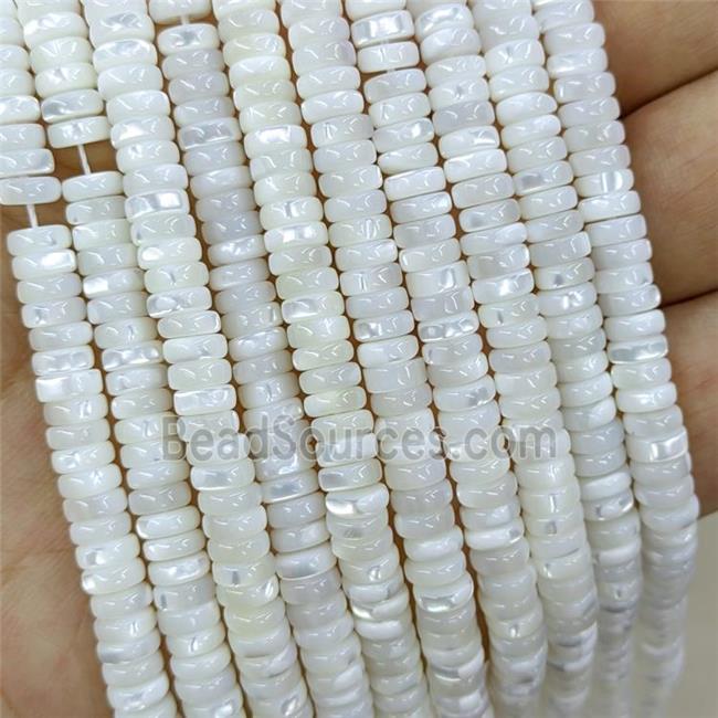 White MOP Shell Heishi Spacer Beads