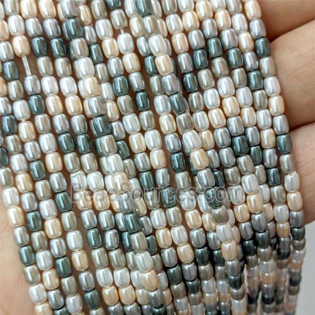 Pearlized Shell Beads Rice Mixed Color