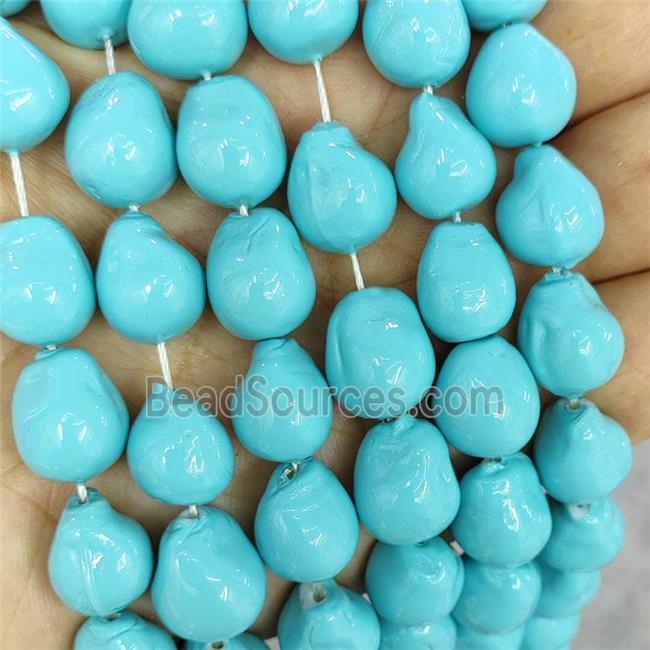 Turqblue Pearlized Porcelain Beads Freeform