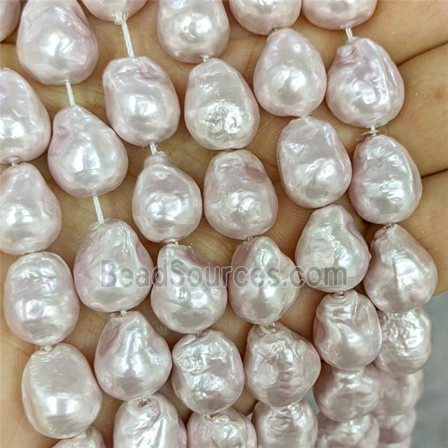 Lt.pink Pearlized Porcelain Beads Freeform