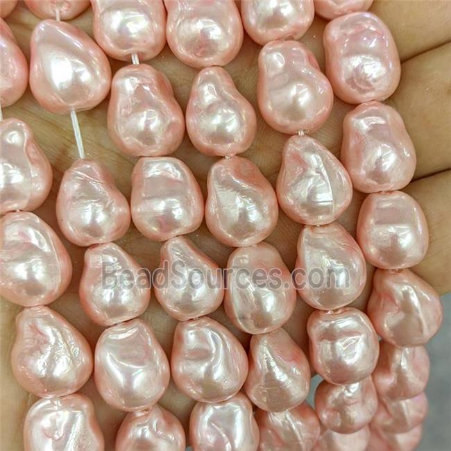 Pink Pearlized Porcelain Beads Freeform