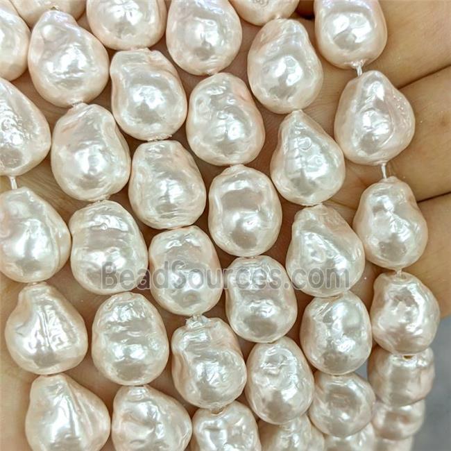 White Pearlized Porcelain Beads Freeform