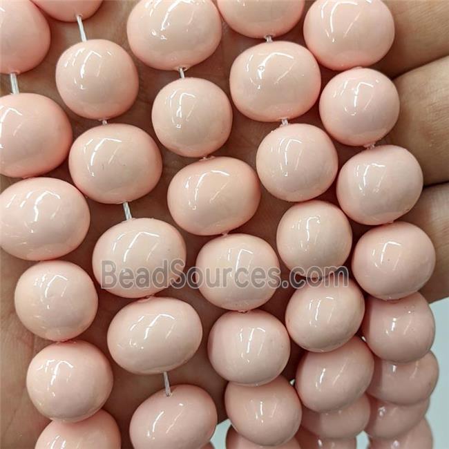 Salmon Pearlized Shell Potato Beads