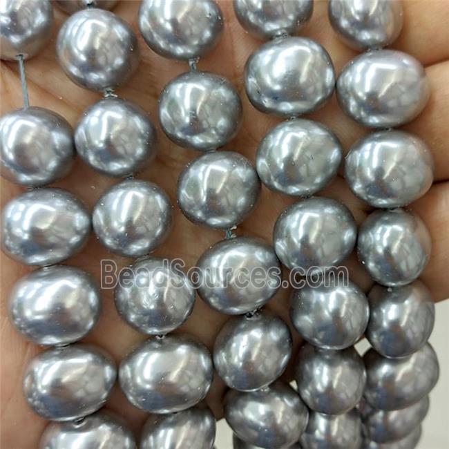 Silvergray Pearlized Shell Potato Beads