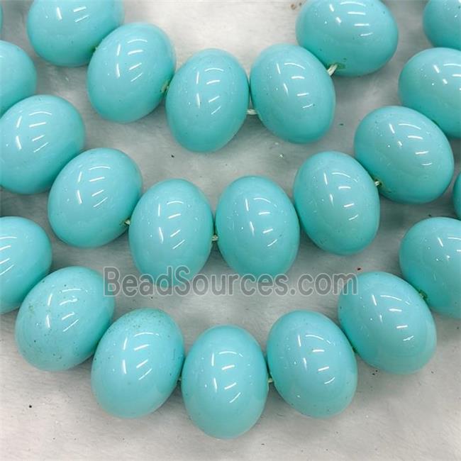 Pearlized Shell Rondelle Beads Blueturq Dye