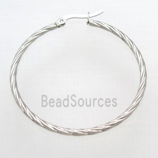 raw stainless steel Hoop Earrings