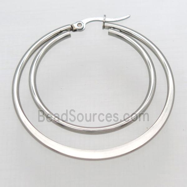 raw stainless steel Hoop Earrings