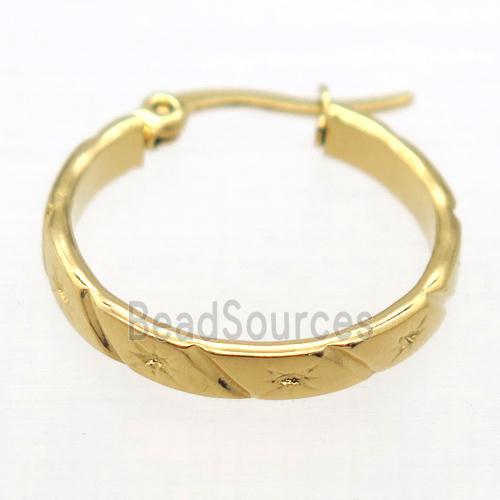 stainless steel Hoop Earrings, gold plated