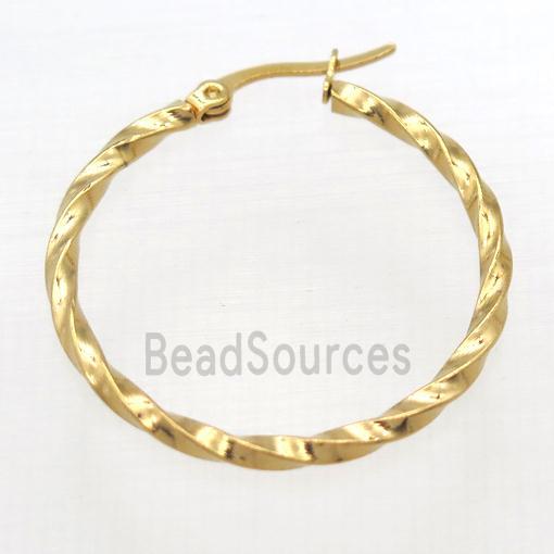 stainless steel Hoop Earrings, gold plated