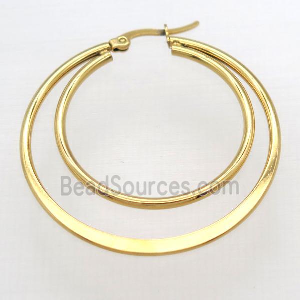 stainless steel Hoop Earrings, gold plated