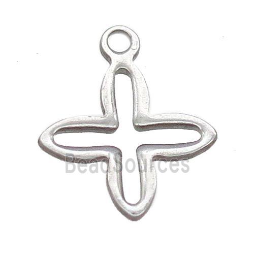 raw stainless steel cross pendant