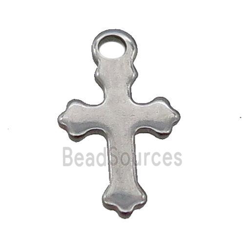 raw stainless steel cross pendant