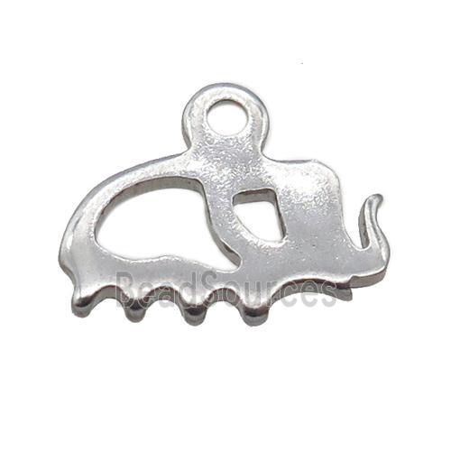 raw stainless steel elephant pendant