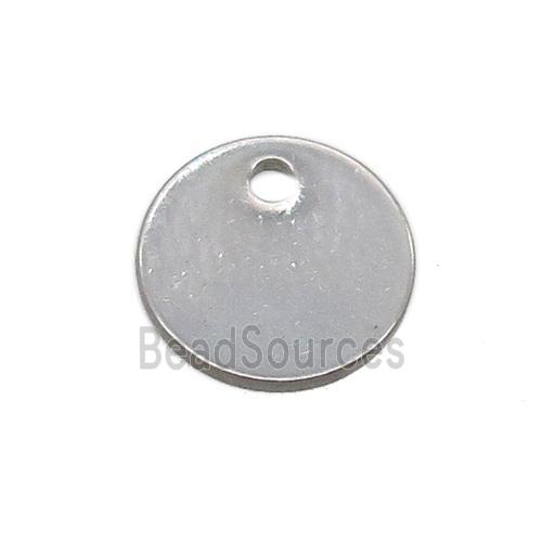 raw stainless steel circle pendant