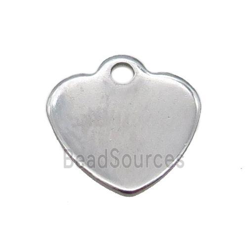 raw stainless steel heart pendant