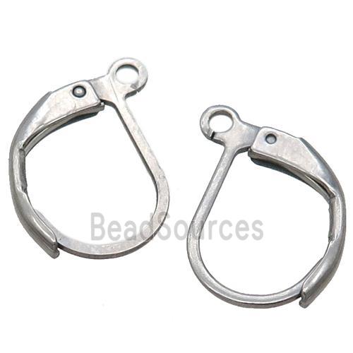 raw stainless steel Leaveback Earrings