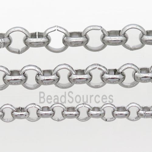 raw stainless steel circle chain