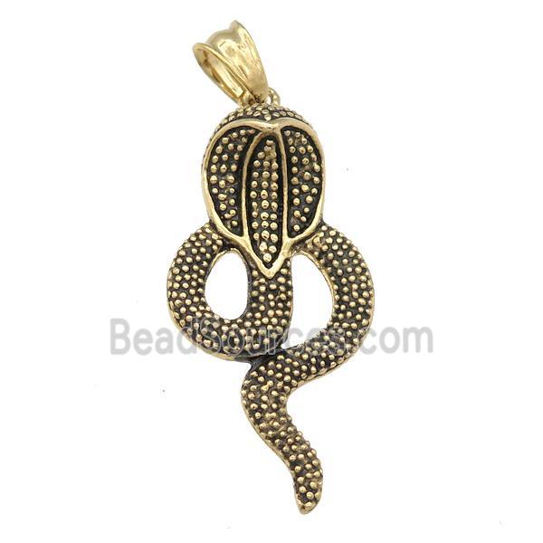 stainless steel sanke pendant, antique gold