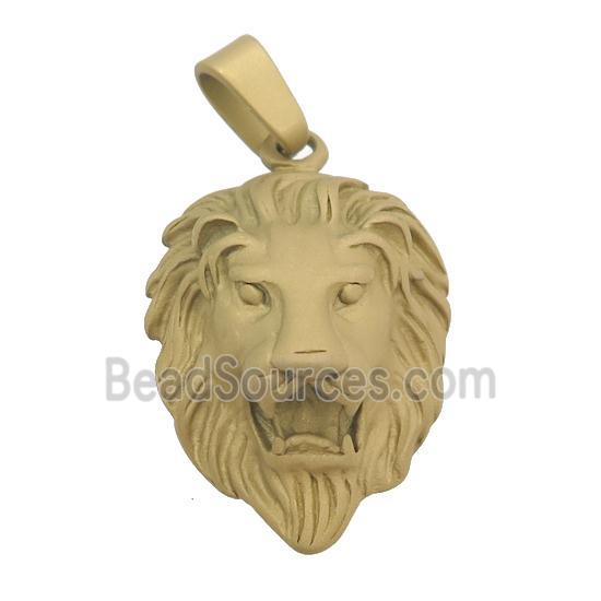 stainless steel Lion pendant, duck gold