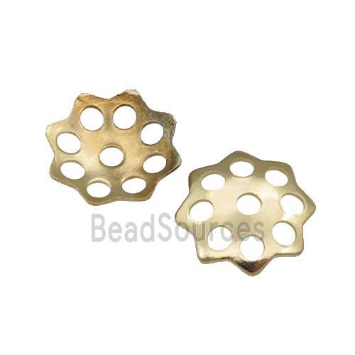 stainless steel beadcaps, gold plated