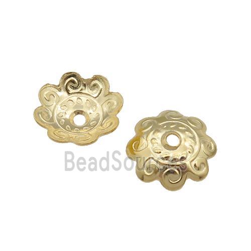 stainless steel beadcaps, gold plated