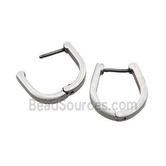 raw Stainless Steel Latchback Earring