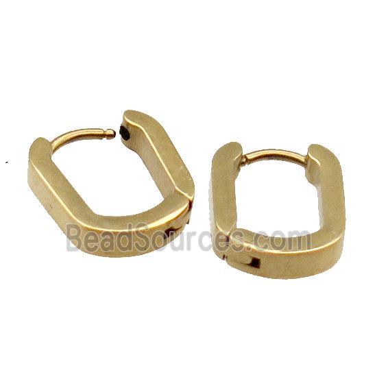 Stainless Steel Latchback Earring oval gold plated