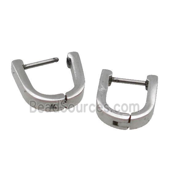 raw Stainless Steel Latchback Earring Ushape