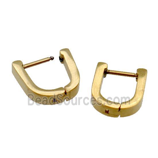 Stainless Steel Latchback Earring gold plated Ushape