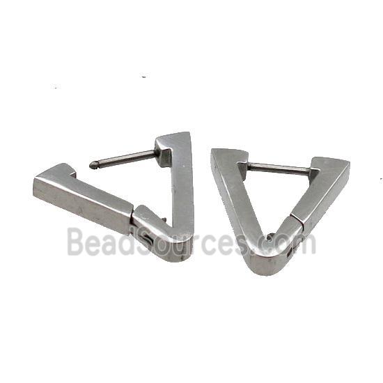 raw Stainless Steel Latchback Earring Vshape