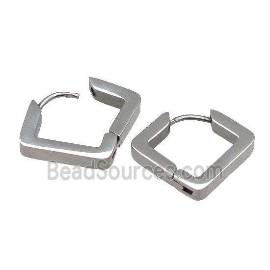 raw Stainless Steel Latchback Earring square