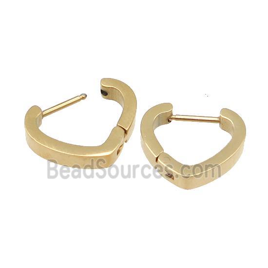 Stainless Steel Latchback Earring heart gold plated