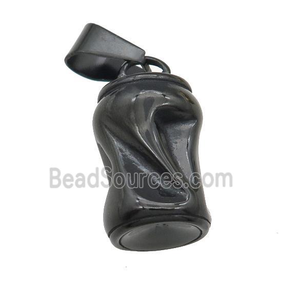 Stainless Steel cans bottle pendant black plated