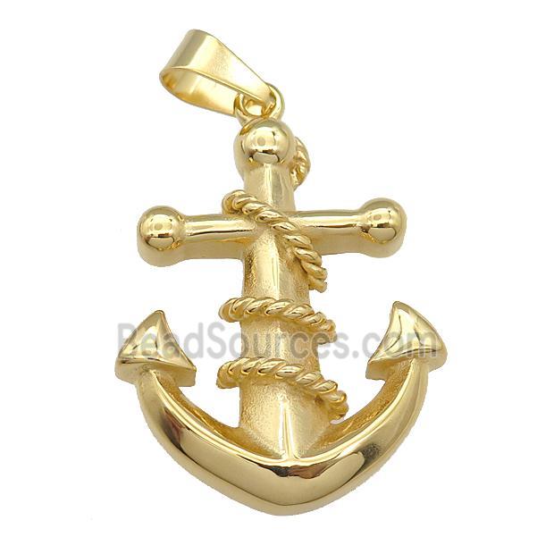 Stainless Steel anchor pendant gold plated