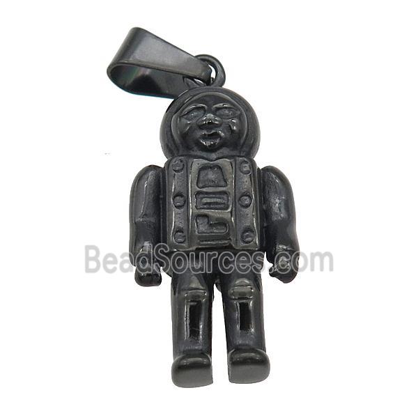 Stainless Steel astronaut pendant black plated