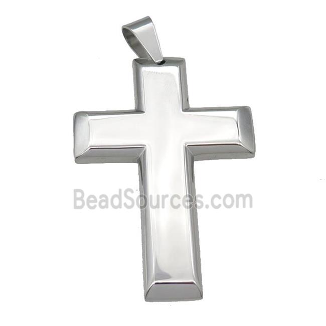 raw Stainless Steel cross pendant