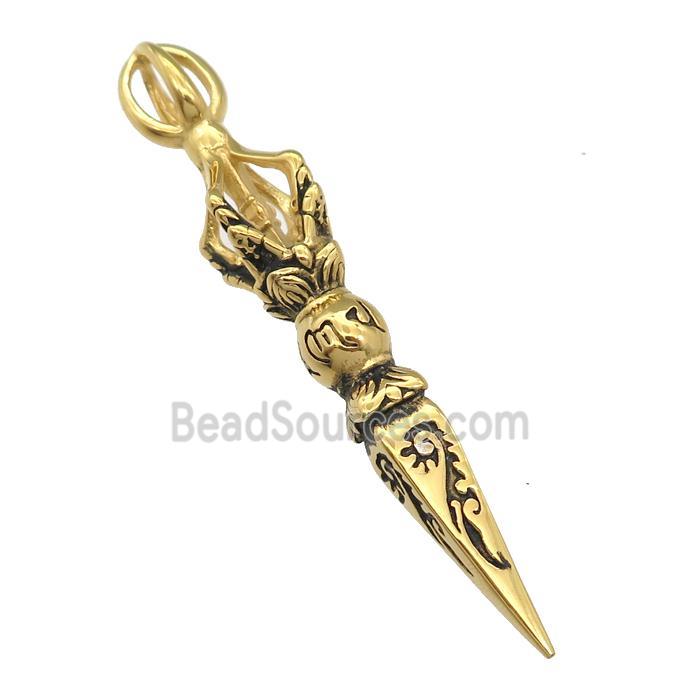 Stainless Steelcharm pendant antique gold