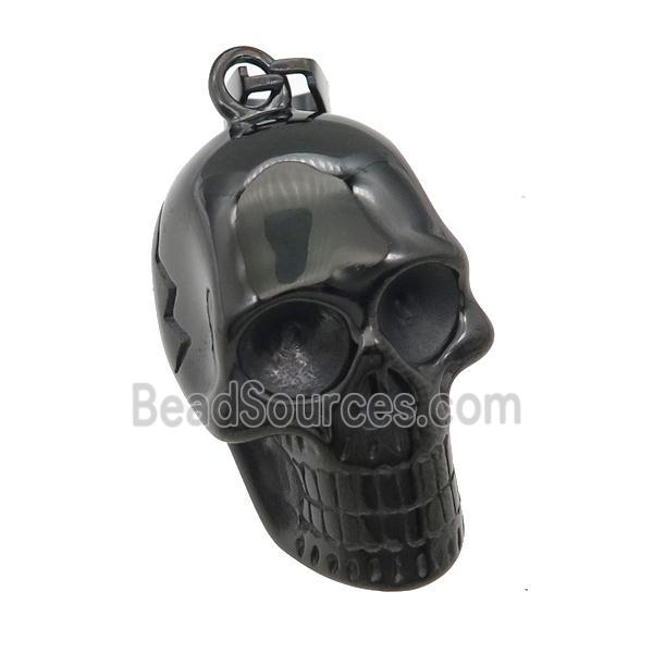 Stainless Steel skull charm pendant black plated