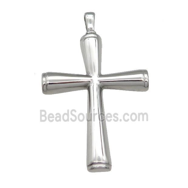 raw Stainless Steel cross pendant