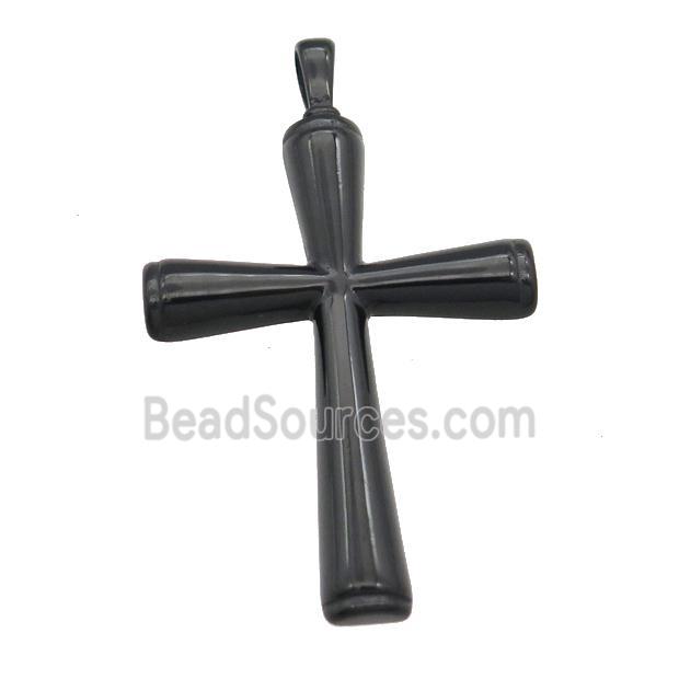 Stainless Steel cross pendant black plated