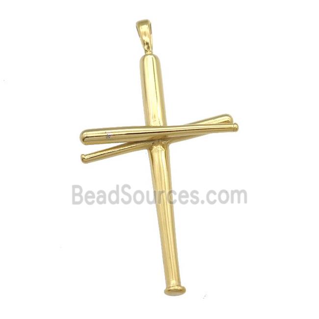 Stainless Steel cross pendant gold plated