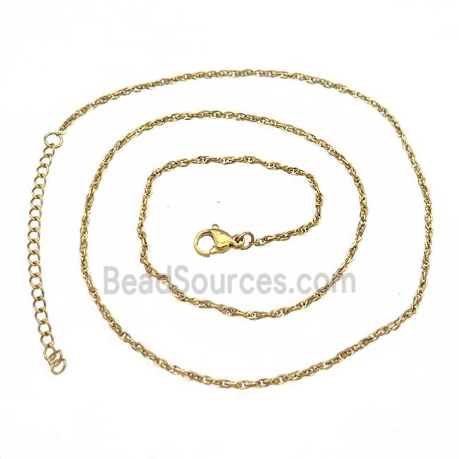 Stainless Steel Necklace Chain Gold Plated