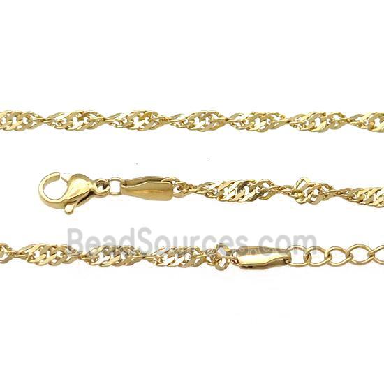Stainless Steel Necklace Chain Gold Plated