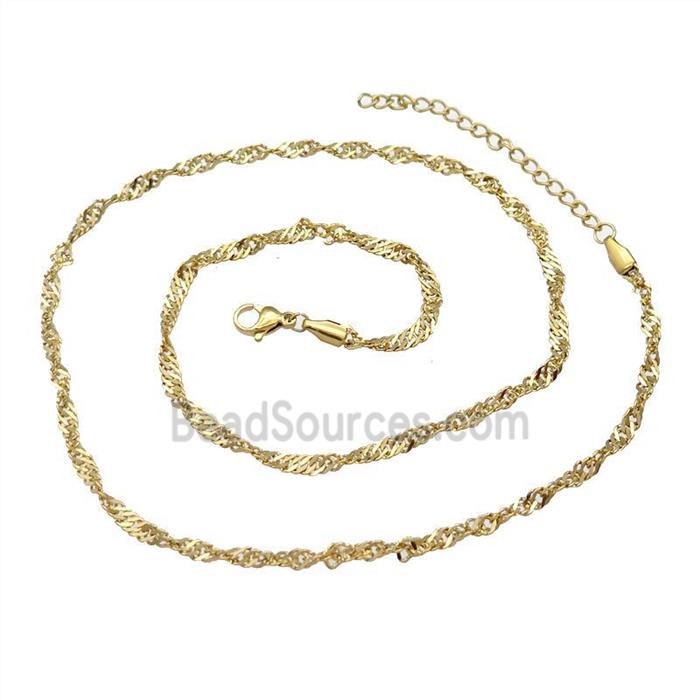 Stainless Steel Necklace Chain Gold Plated