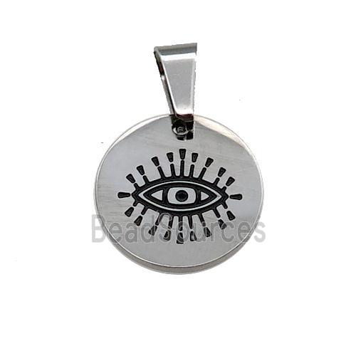 Raw Stainless Circle Eye Pendant Enamel