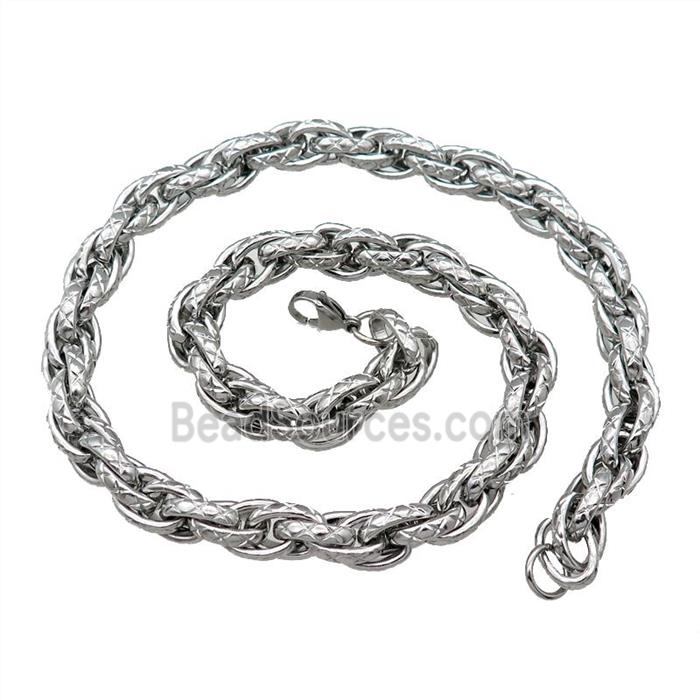 Raw Stainless Steel Necklace